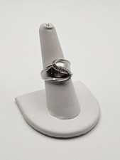 925 Sterling Silver Twist Diamond Ring Size 8.