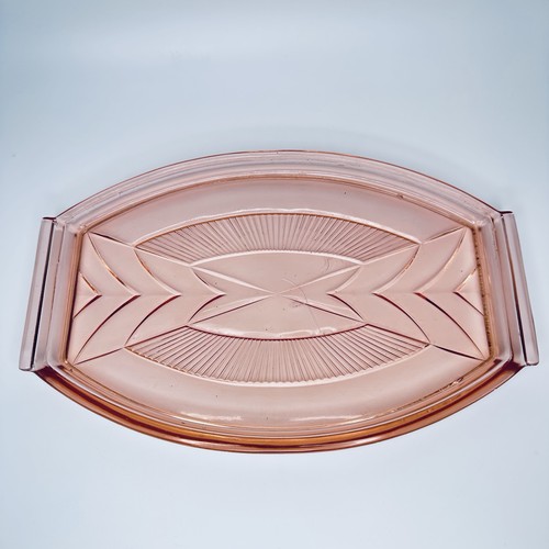 Art deco pink glass vanity - glass,