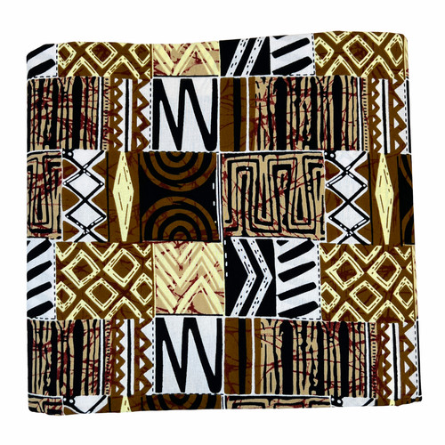 African fabric ankara brown - fabric,