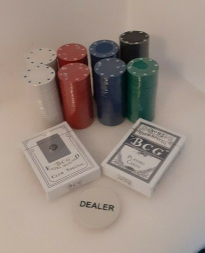 Poker chip set with - set, playing