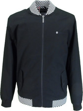 Lambretta Black Checkerboard Trim Bomber Jacket