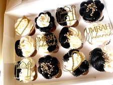 Cupcake Topper Umrah Mubarak Metallic or Prayer Mat Beads Mosque