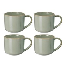 Green Stoneware Mug Set of 4 -