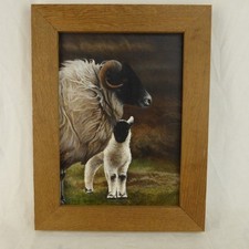 Wooden Framed Sheep & Lamb Oil