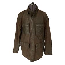 Camel Active 11 Waxed Cotton Jacket Dark Brown Biker Men's Size 106 UK 42L