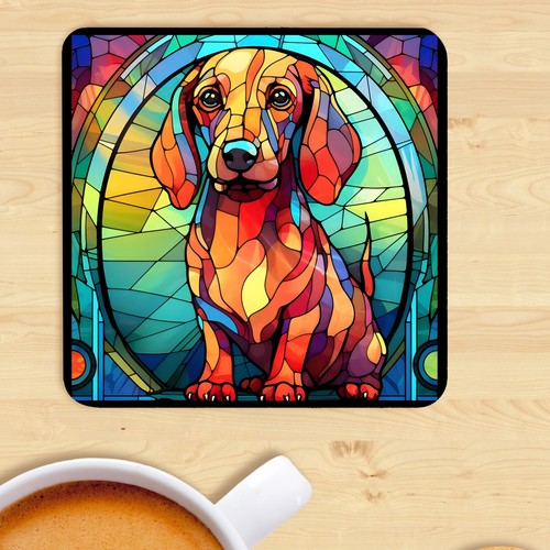 Pet dog coaster - pet, stained