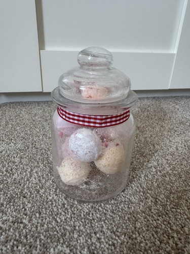 Glass sweet jar filled with - sweet,