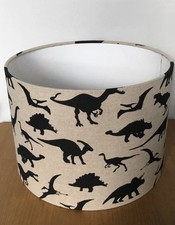 Black and Beige Dinosaur Lampshade Ceiling Pendant Kids Bedroom  25cm wide