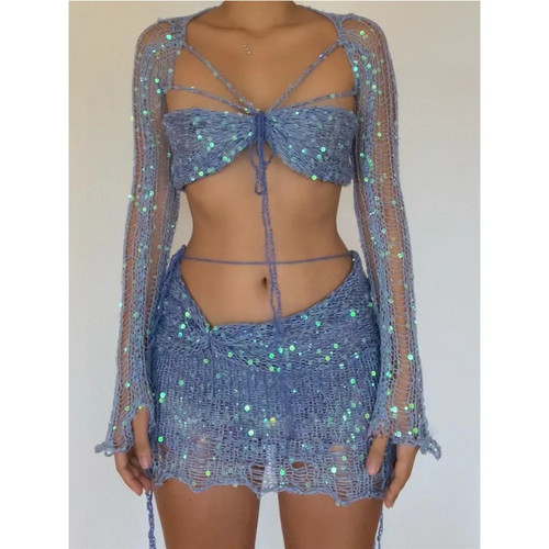 Crochet knitted dress two - knitted,
