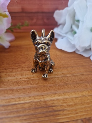 Vintage brass french bulldog - french,