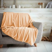 Luxury Popcorn Waffle Blanket Large Warm Cosy Fleece Sofa Bed Travel Throw Overs