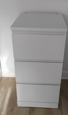 IKEA Malm Chest of Three Drawers  / Bedside Cabinet With Glass Top