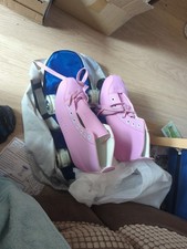 Pink leather roller skates - roller,