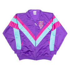 Vintage REUSCH Womens Track Jacket Purple 90s Chevron S