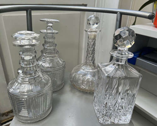 Set clear cut glass - set,