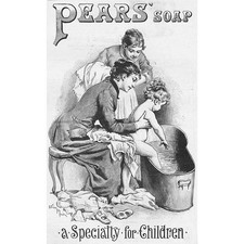 PEARS SOAP Bath Time Victorian Advertisement 1895