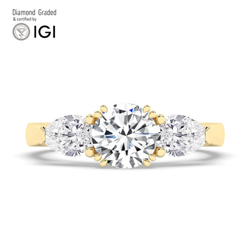 Round diamond trilogy ring - round,