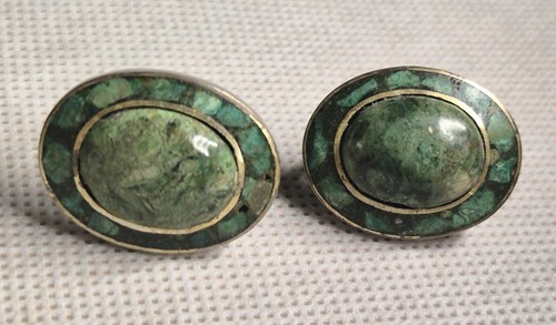 Vintage green stone screw - screw, back