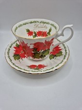 Royal Kendal Bone China. Cup & Saucer. For January. Flower Carnations.  Unused I