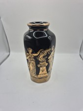 Greek Mythology 24k Gold Black Vase Home Decor