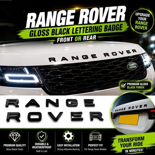 Gloss black badge - letters, fit