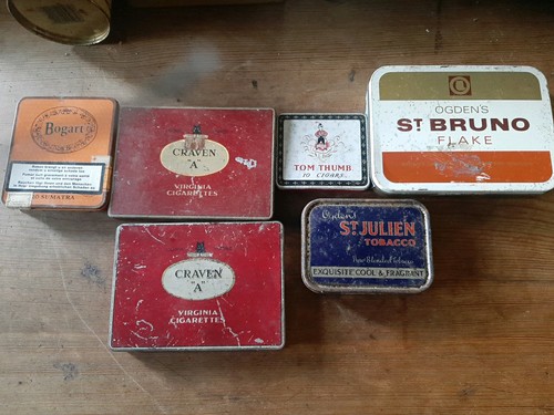 Empty vintage tobacco - tobacco, tins