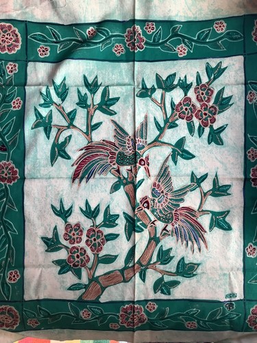 Handprinted fabric birds - handprinted,