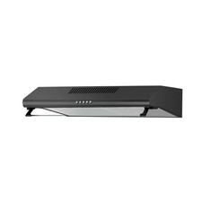 electriQ 60cm Top & Rear Venting Visor Cooker Hood - Black eiqtmvisorbl