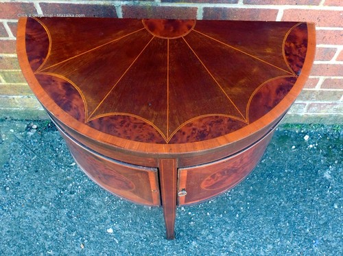 Victorian demi lune cabinet