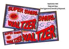 Funfair Waltzer Ride   Reproduction Sign Vintage Style Fairground Waltzer Sign