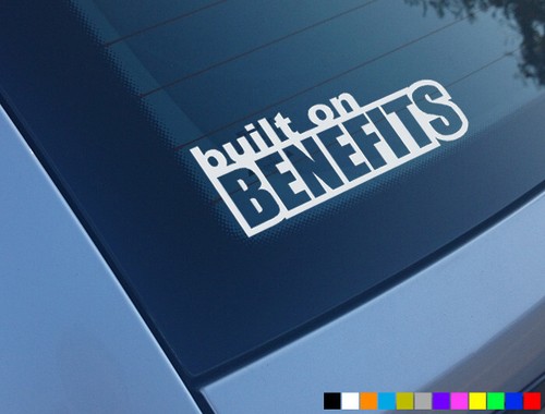 Built benefits car stickers - on,