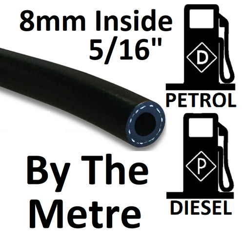 Black fuel hose pipe - , 8mm