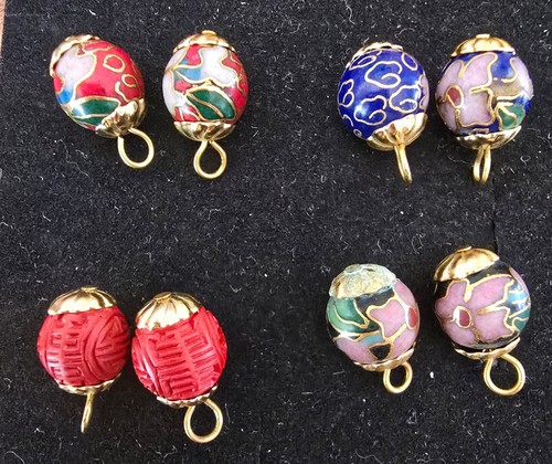 Vintage cloisonné enamel bead - cloisonné,