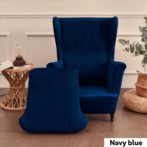 Stretch velvet wingback chair - wingback,