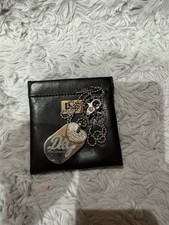 Dolce &  Gabbana Necklace tag and Diamante studded heart. bubble chain. good