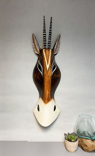 Gazelle mask wooden hand - mask,