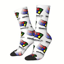 Mens Microsoft Windows 95 Theme Computer Retro Software PC Novelty Socks UK 6-11