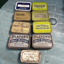 9 x Old tobacco Tins - vintage