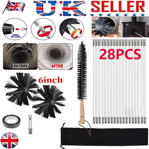 28x chimney sweep set 6in - chimney,