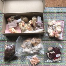 Vintage Dolls Parts Selection Heads Hands Hats Hair