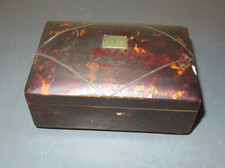 Antique English Faux Tortoise Shell Footed Box