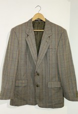 Daks Beige Tweed Look 100% Wool Jacket Blazer Size Large L