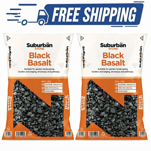 Black basalt decorative garden - black,