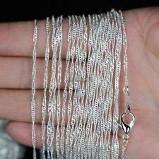 Wholesale 10pcs/lot 2mm Silver Plated Water Wave Chain Necklaces 16" 18" 20" 24"
