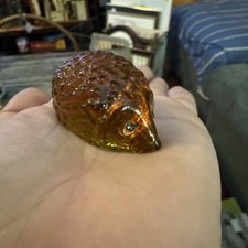 Vintage amber Glass Hedgehog
