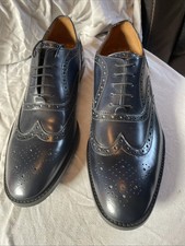 Next Men's Hell for Leather Brogue Shoes Size UK 11.5 Euro 46, Black Bluey Hint.