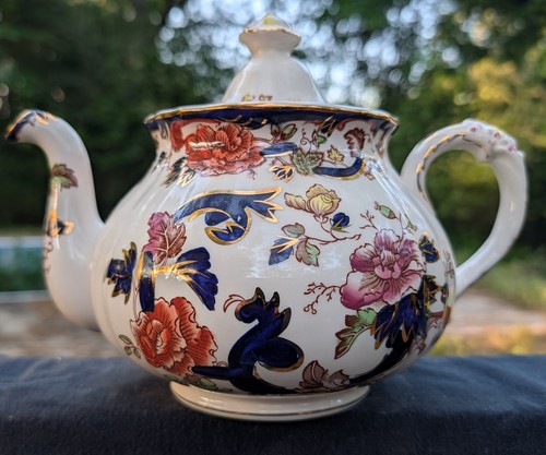 Masons mandalay blue teapot - mandalay,