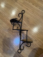 Vtg Wrought Iron Wall Shelf