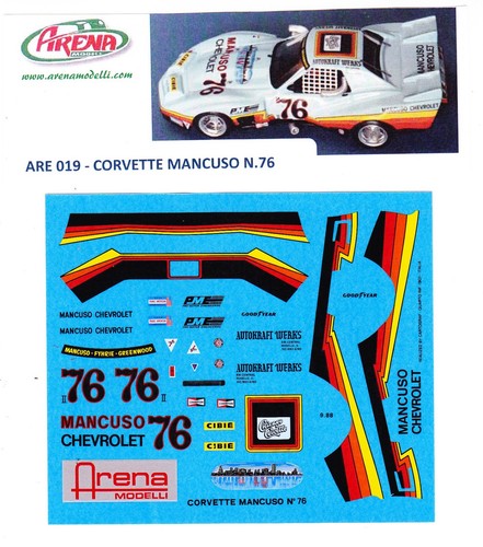 Decal corvette mancuso 76 - corvette,