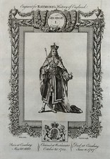 1784 King George I Of England Original Antique Print